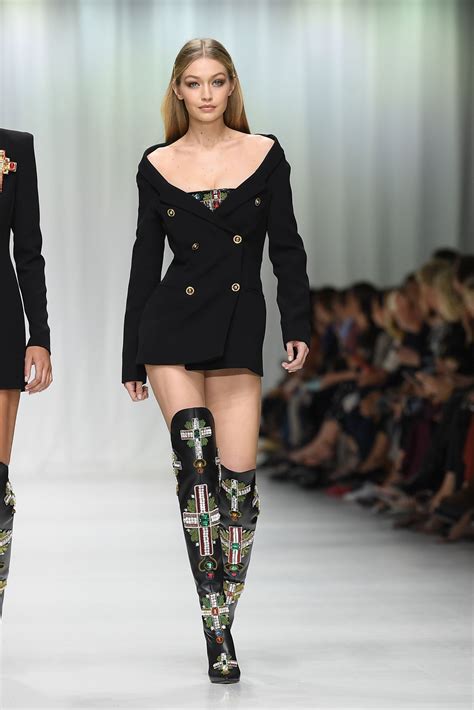 gigi hadid versace boots|gigi hadid versace fashion week.